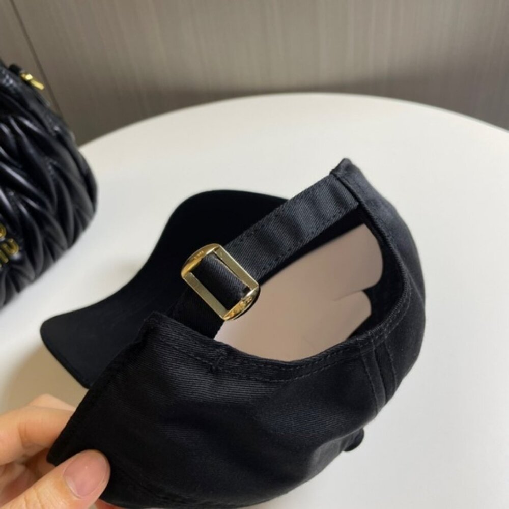 Celine Black Hat with Cream Emblem - Picture 2 of 7